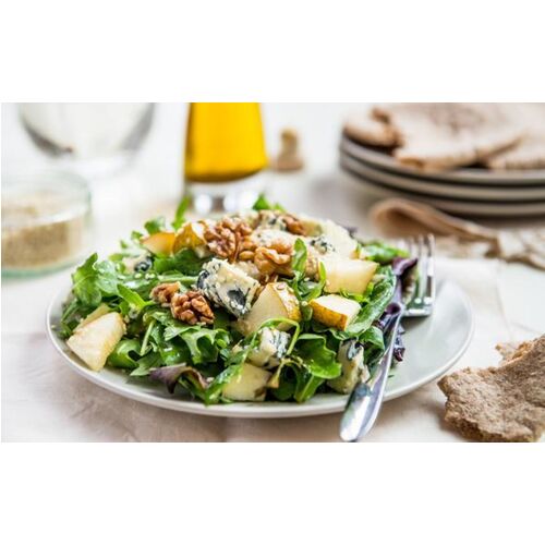 Ensalada de queso azul, nueces y pera (150gr.)